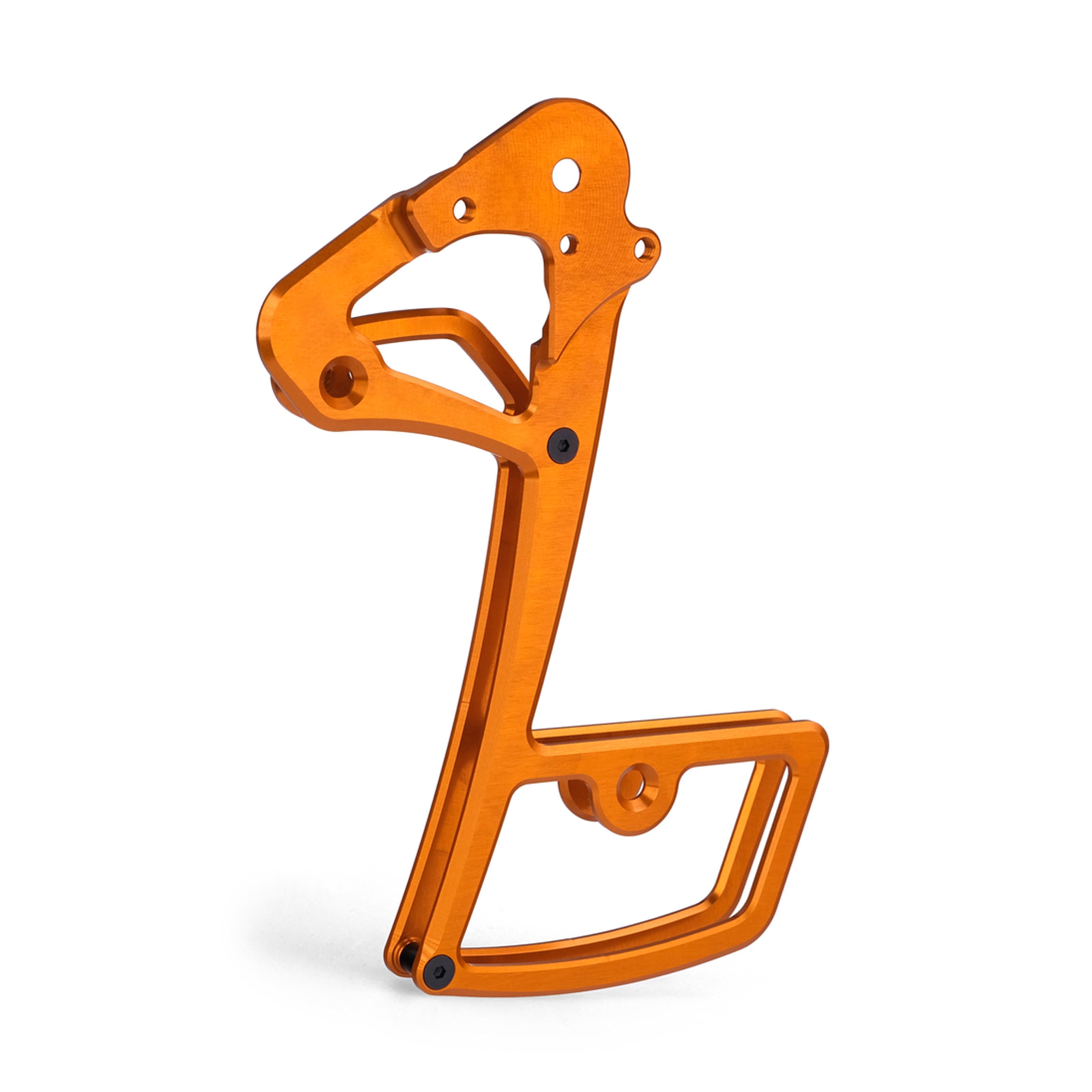 Garbaruk rear derailleur cage for SRAM 11/12-speed in orange, CNC-machined lightweight alloy, designed to enhance durability and shifting precision