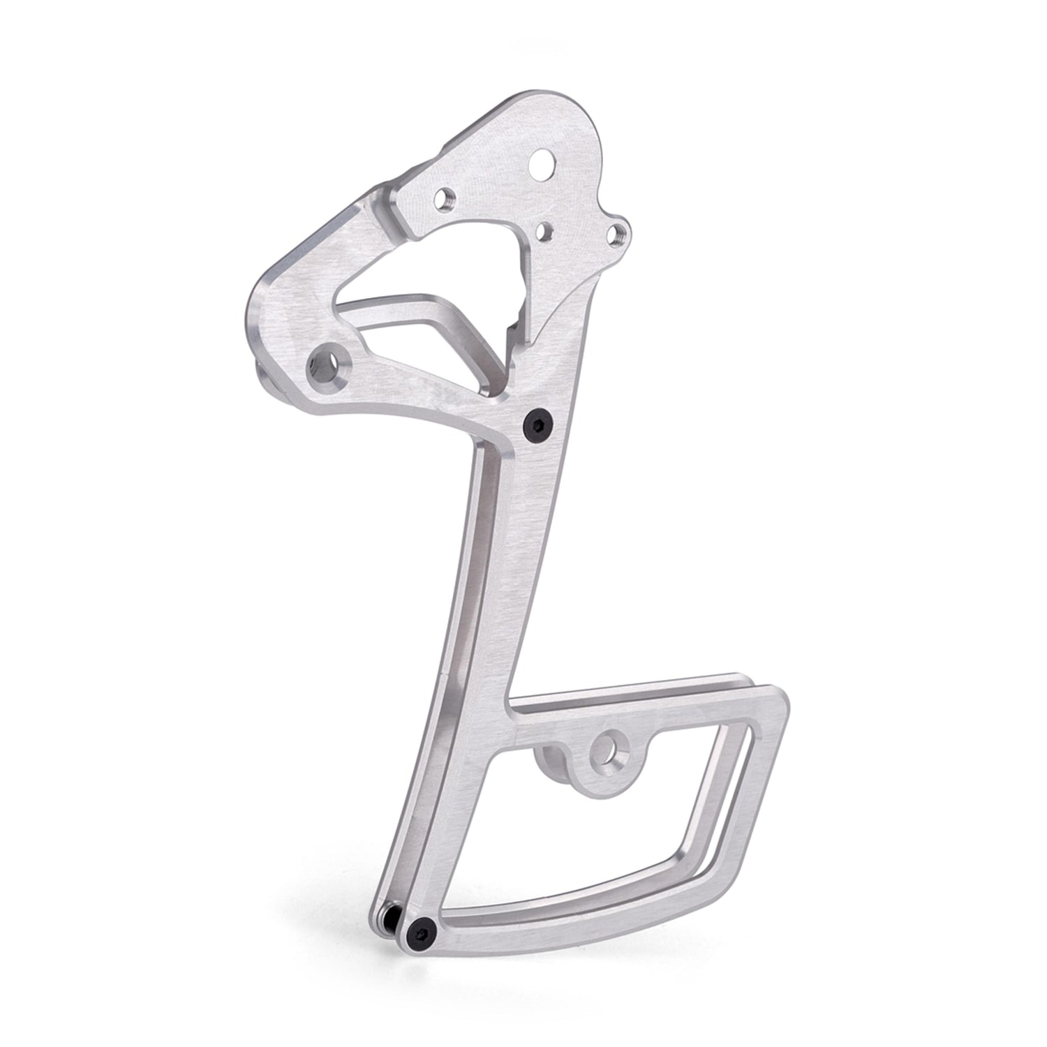 Garbaruk rear derailleur cage for SRAM 11/12-speed in silver, CNC-machined lightweight alloy, designed to enhance durability and shifting precision
