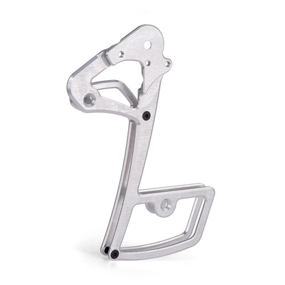 Garbaruk rear derailleur cage for SRAM 11/12-speed in silver, CNC-machined lightweight alloy, designed to enhance durability and shifting precision