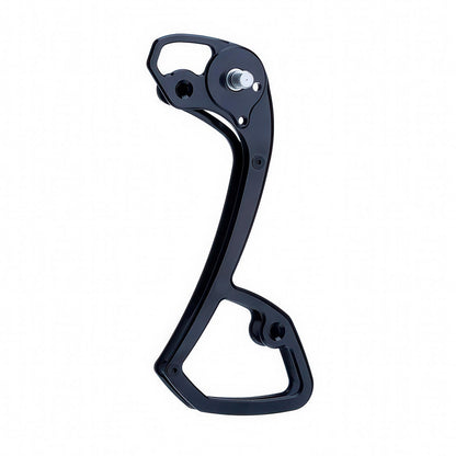 Garbaruk rear derailleur cage for Shimano GRX Di2 11-speed in black, precision CNC-machined for lightweight durability, designed to improve chain retention and shifting performance