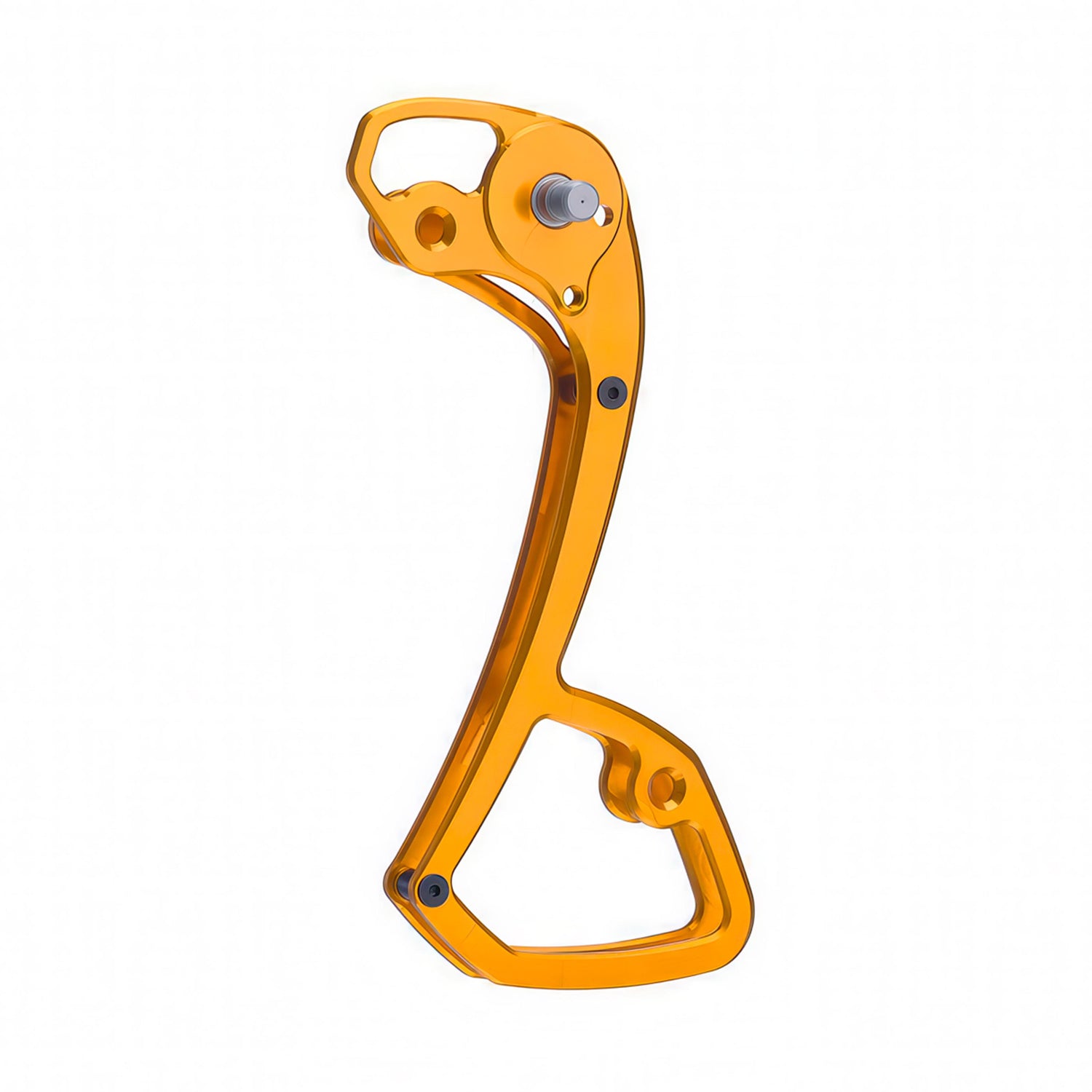 Garbaruk rear derailleur cage for Shimano GRX Di2 11-speed in orange, precision CNC-machined for lightweight durability, designed to improve chain retention and shifting performance