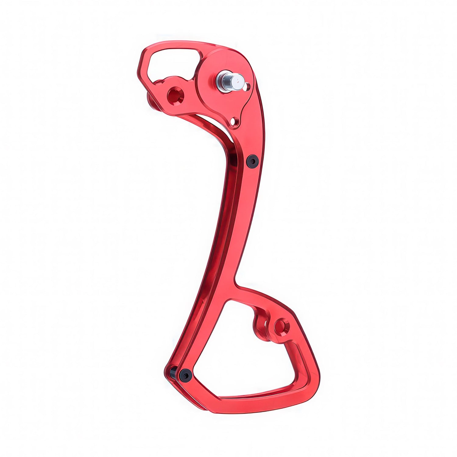 Garbaruk rear derailleur cage for Shimano GRX Di2 11-speed in red, precision CNC-machined for lightweight durability, designed to improve chain retention and shifting performance