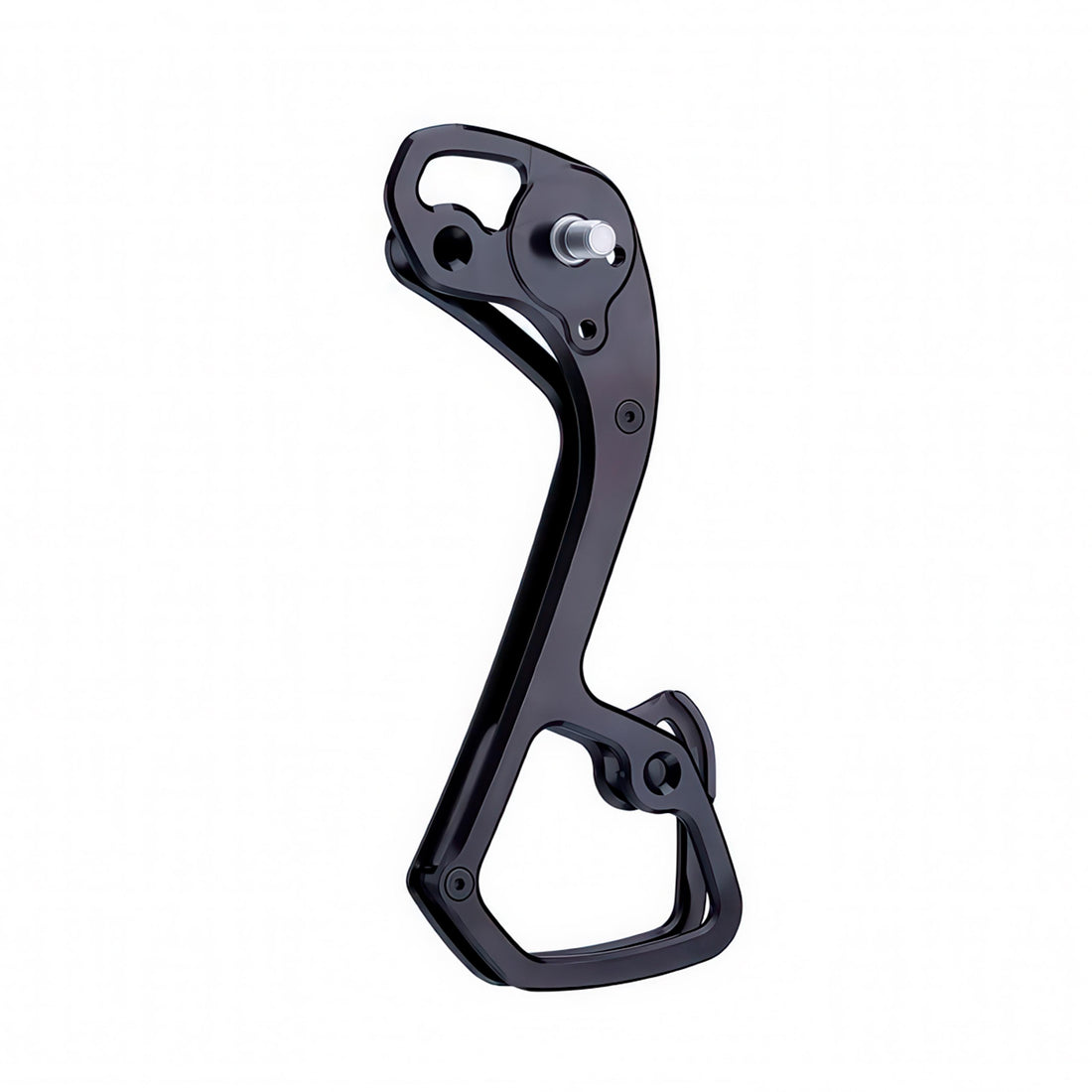 Garbaruk rear derailleur cage for Shimano GRX 11-speed, shown in black, CNC-machined for improved range and lightweight performance