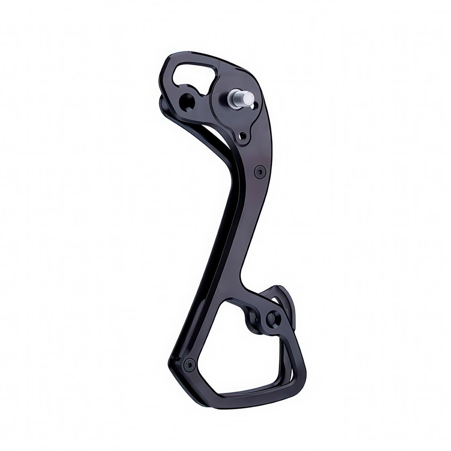 Garbaruk rear derailleur cage for Shimano GRX 11-speed, shown in black, CNC-machined for improved range and lightweight performance
