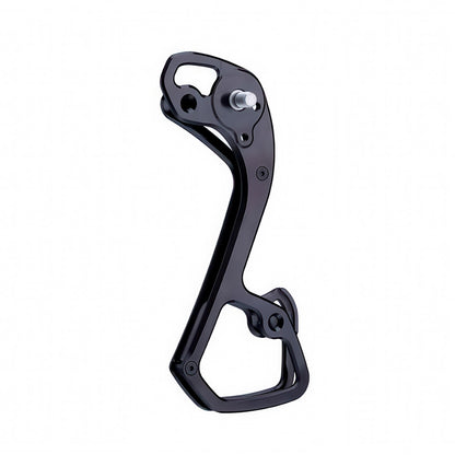 Garbaruk rear derailleur cage for Shimano GRX 11-speed, shown in black, CNC-machined for improved range and lightweight performance