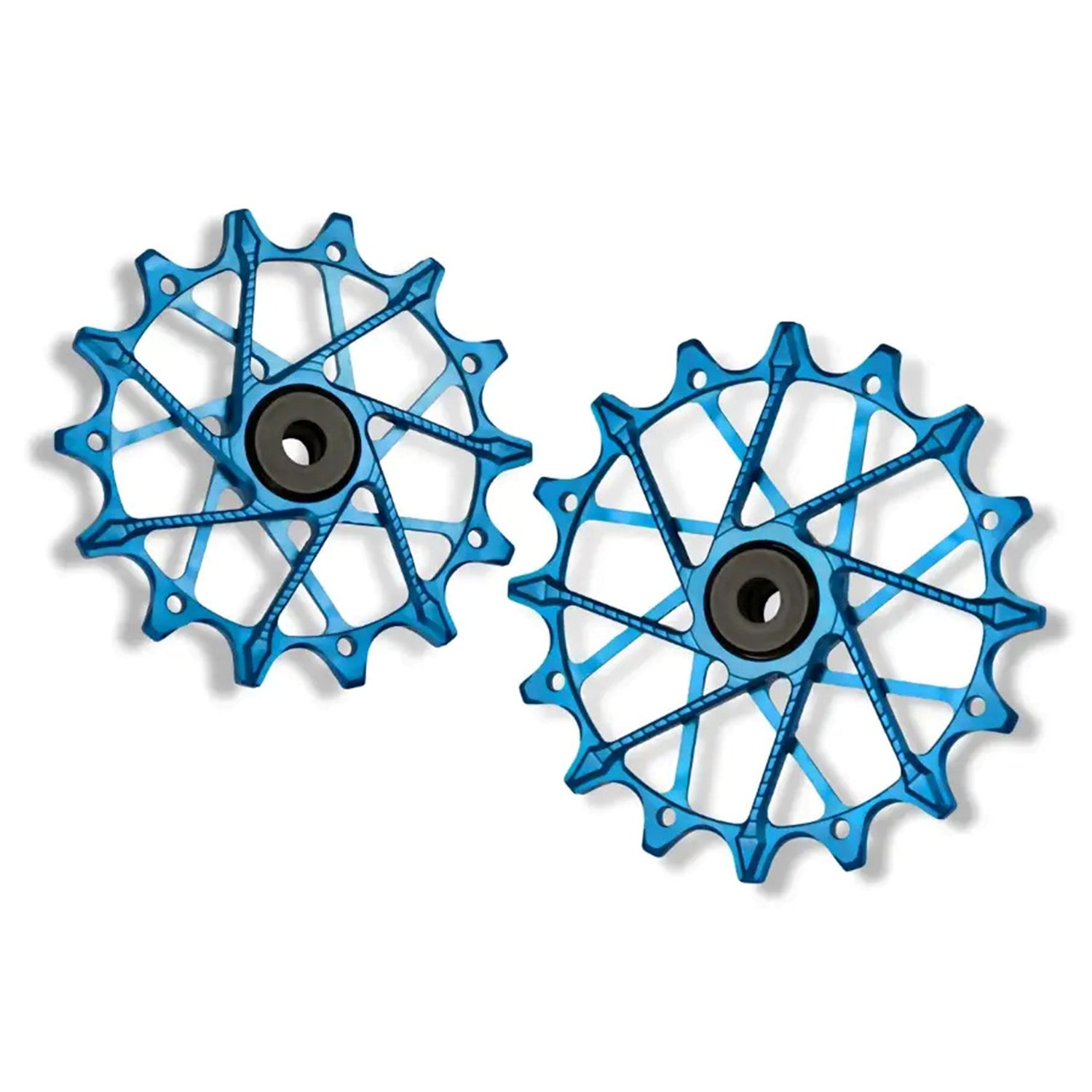 Pair of Garbaruk jockey wheels for SRAM XPLR 13-speed drivetrain, blue finish