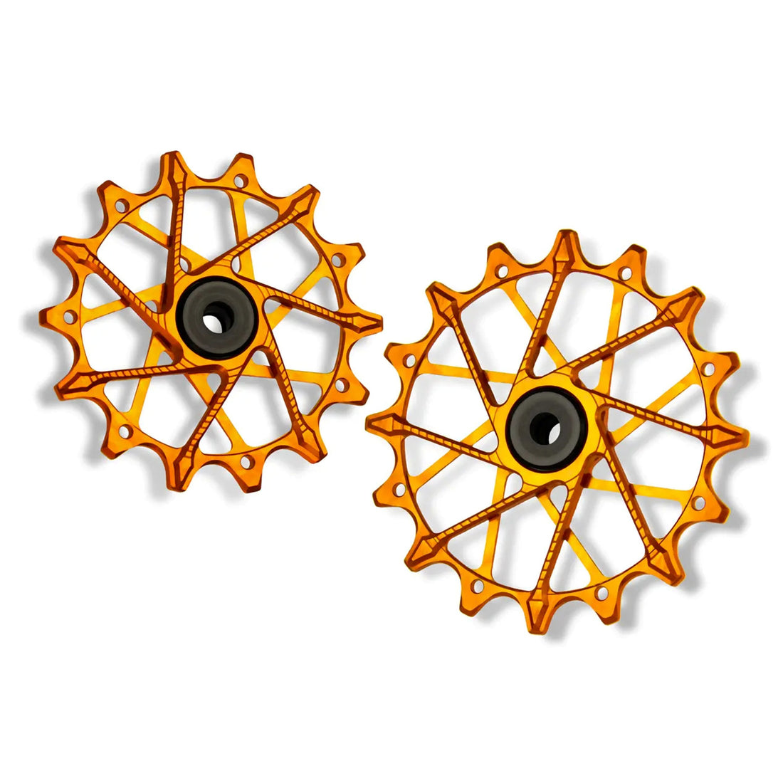 Garbaruk 14T and 16T jockey wheel set for SRAM XPLR 13-speed in orange