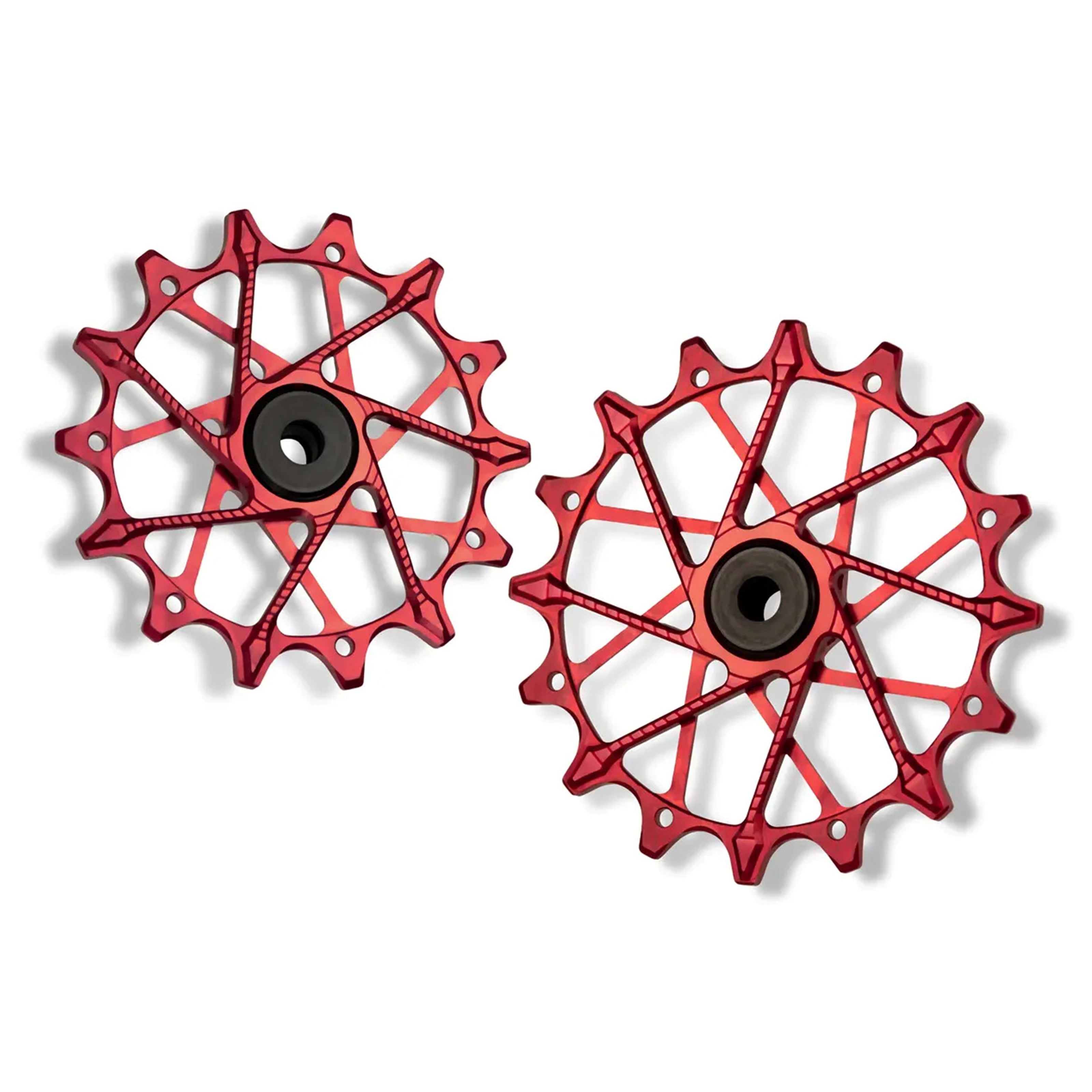 Pair of Garbaruk jockey wheels for SRAM XPLR 13-speed drivetrain, red finish