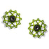 Garbaruk rear derailleur pulleys for Shimano, green, 11T + 11T tooth combination, CNC-machined lightweight alloy for smooth 11-speed shifting