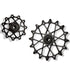 Garbaruk rear derailleur pulleys for Shimano, black, 11T + 16T tooth combo, designed for 11-speed MTB with Garbaruk cage for superior chain control