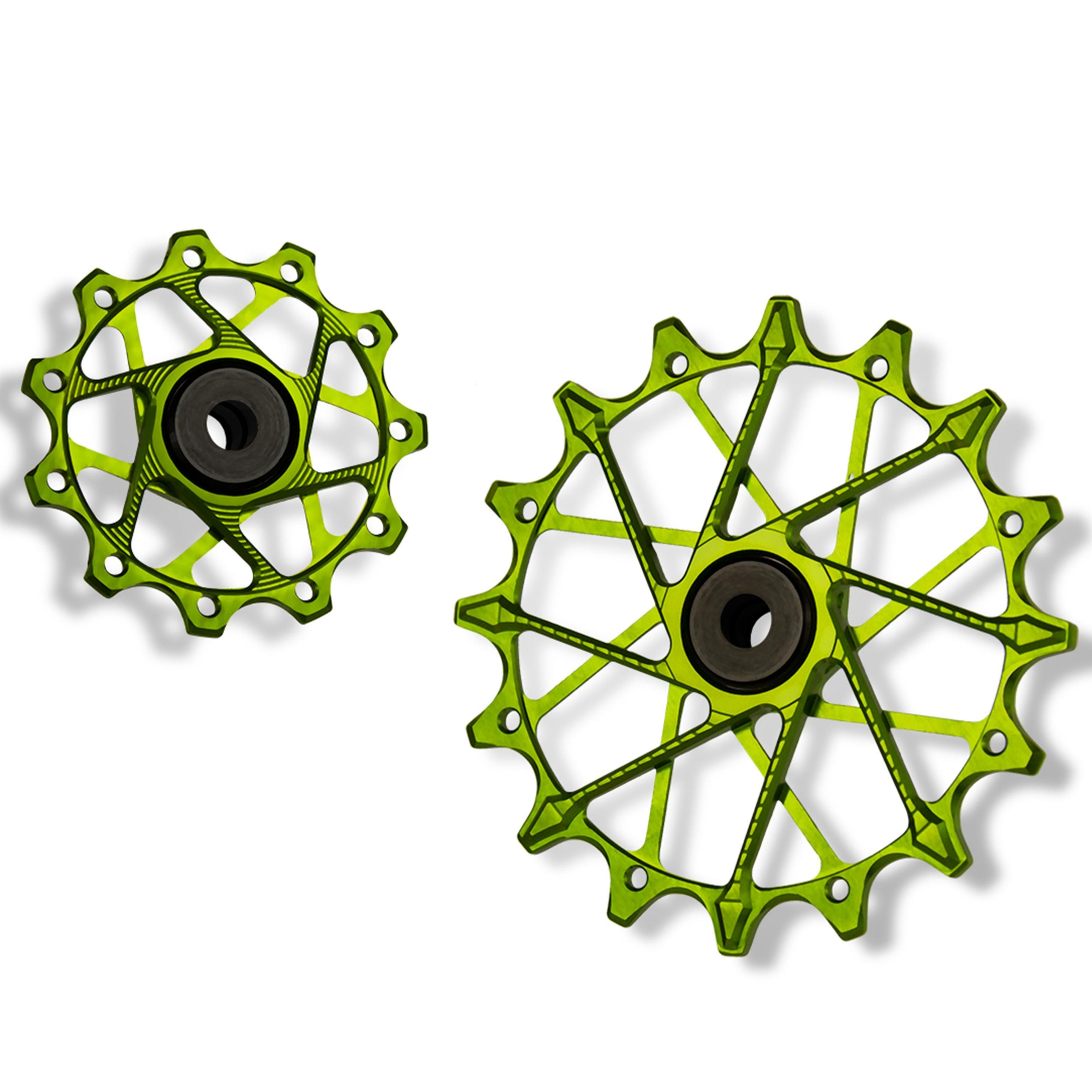 Garbaruk rear derailleur pulleys for Shimano, green, 11T + 16T, for smooth and reliable shifting