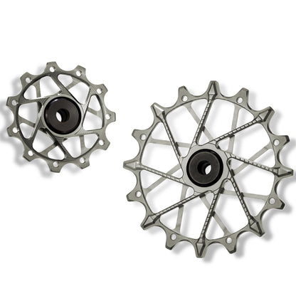 Garbaruk rear derailleur pulleys for Shimano, silver, 11T + 16T, for smooth and reliable shifting