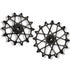 Garbaruk rear derailleur pulleys for Shimano, black, 14T + 16T tooth combo, designed for 12-speed MTB with Garbaruk cage for superior drivetrain efficiency