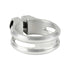 Studio shot of a silver Hope bolt-up seat post clamp