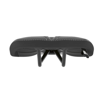 Rear view of SQLab 611 Ergowave saddle focusing on saddle width and ergonomic contours